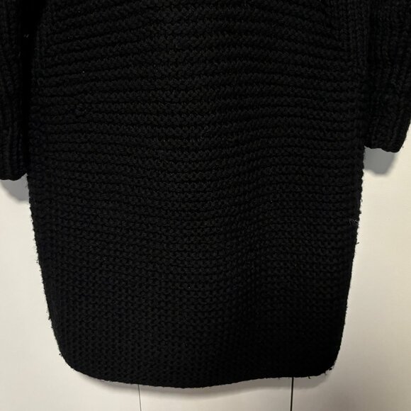 Wings + Horns Peruvian Black Wool Handknit Cardigan/ Sweater XS-S - Picture 8 of 12